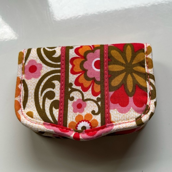Vera Bradley Handbags - Vera Bradley Card Holder Folkloric Magnetic Close Wallet Floral Colorful Pink